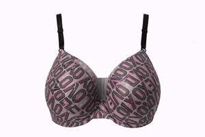 XOXO Intimates Love Everyday Sexy Logo Bra Size 36D Gray/Pink